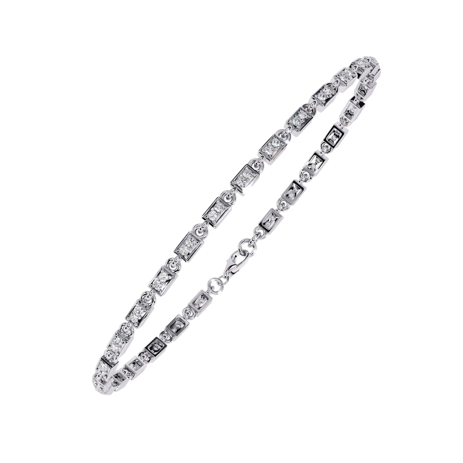 Diamond bracelet on a white background