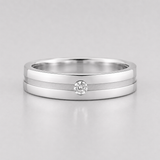 0.10 Ct Round Lab Grown Diamond Flush Set Engagement Ring For Men