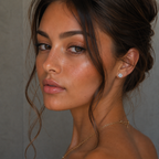 Close-up of a woman with a neutral background