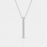 0.21 ct Round Cut Lab Grown Diamond White Gold Bar Pendant For Men