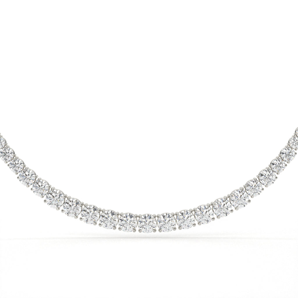 Diamond necklace on a white background