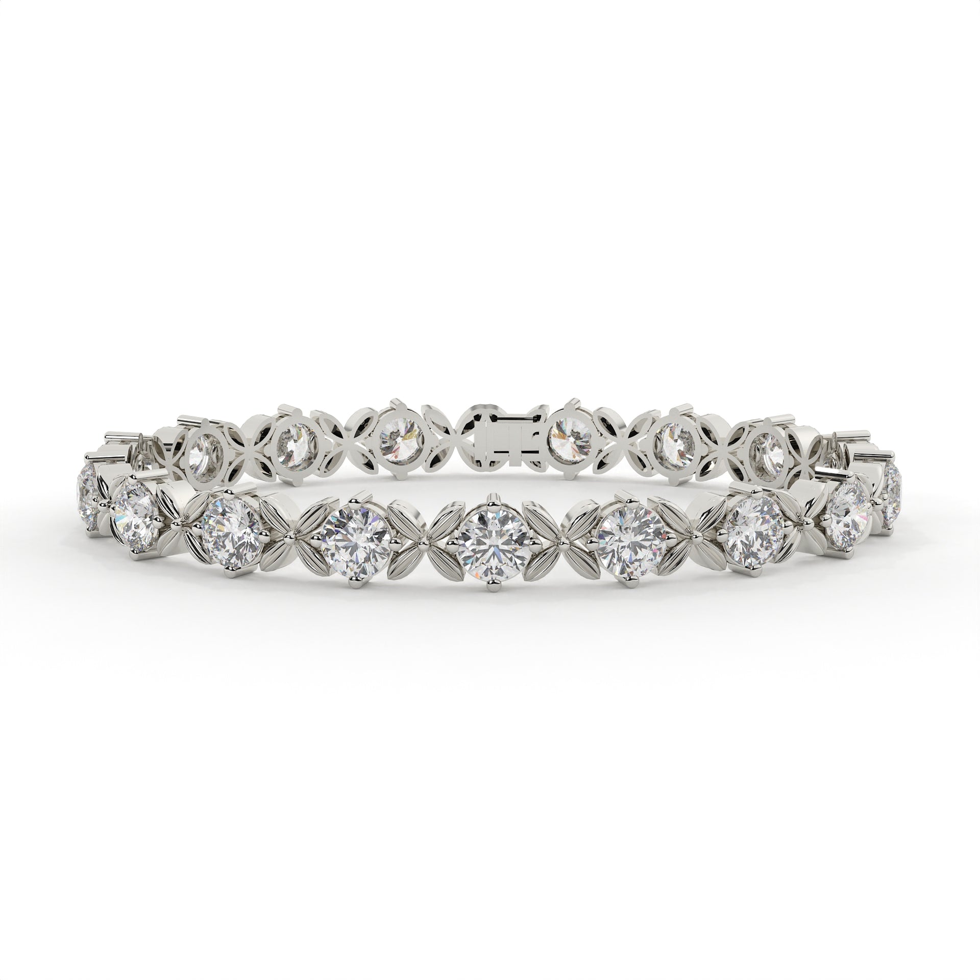 Diamond bracelet on a white background
