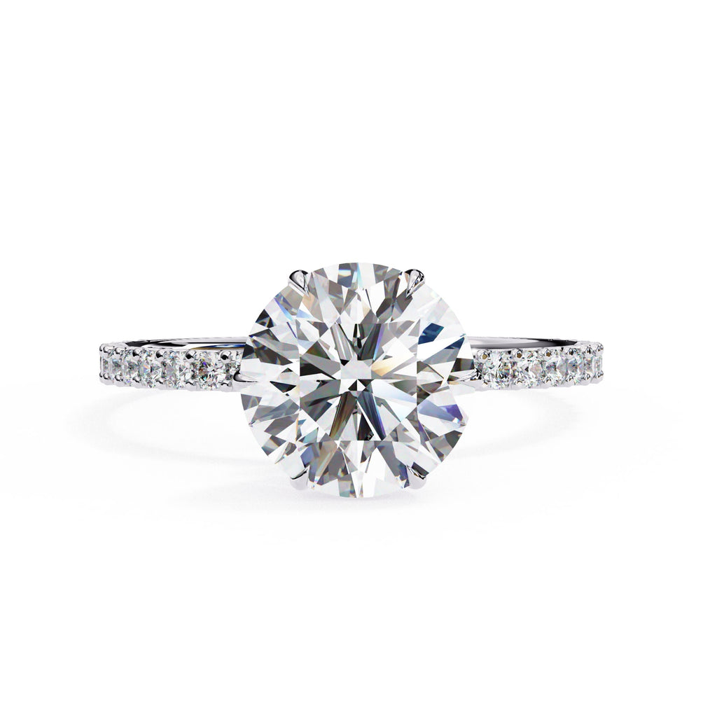 Diamond ring with a white background