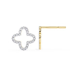 Gold and silver butterfly-shaped earrings on a white background