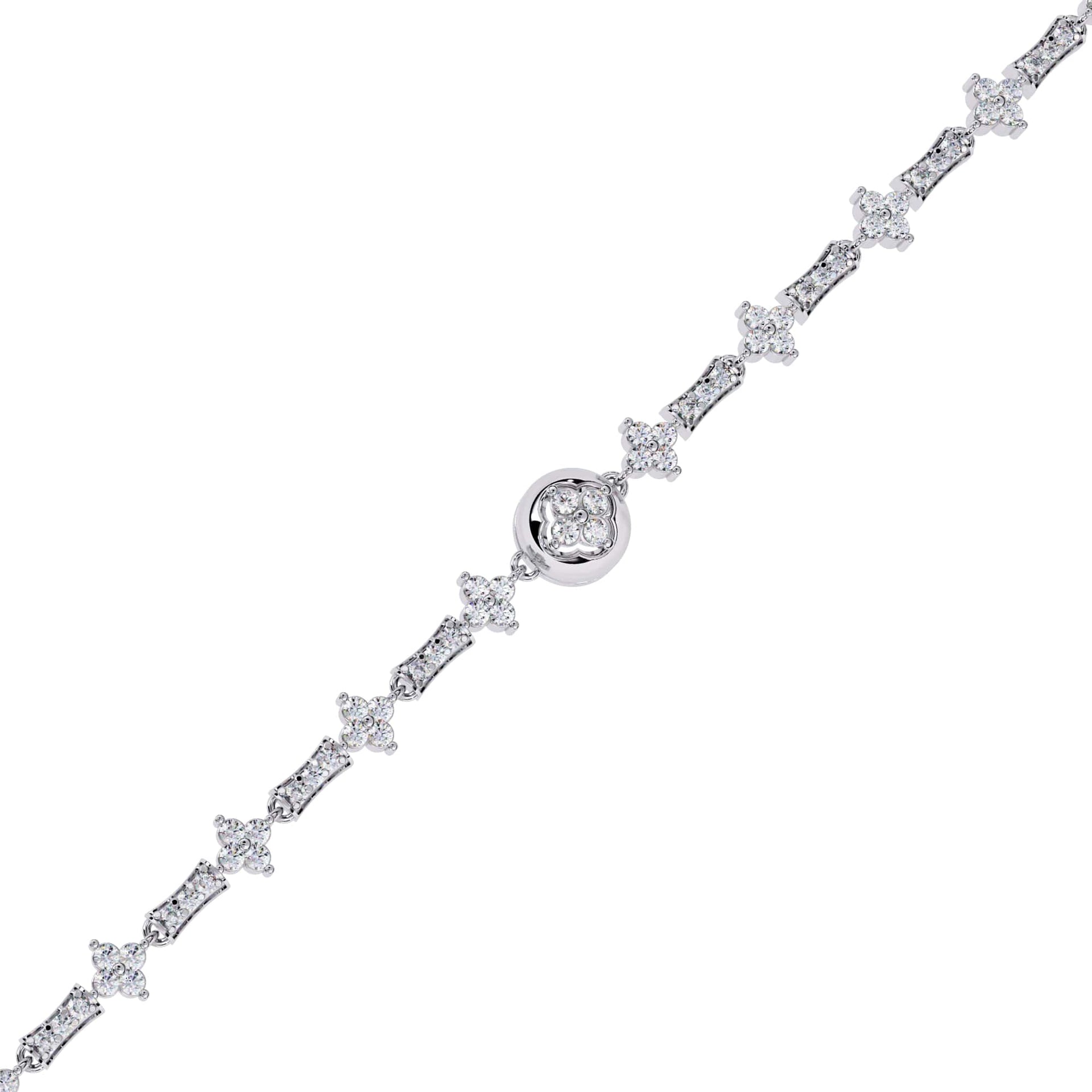 Diamond bracelet on a white background
