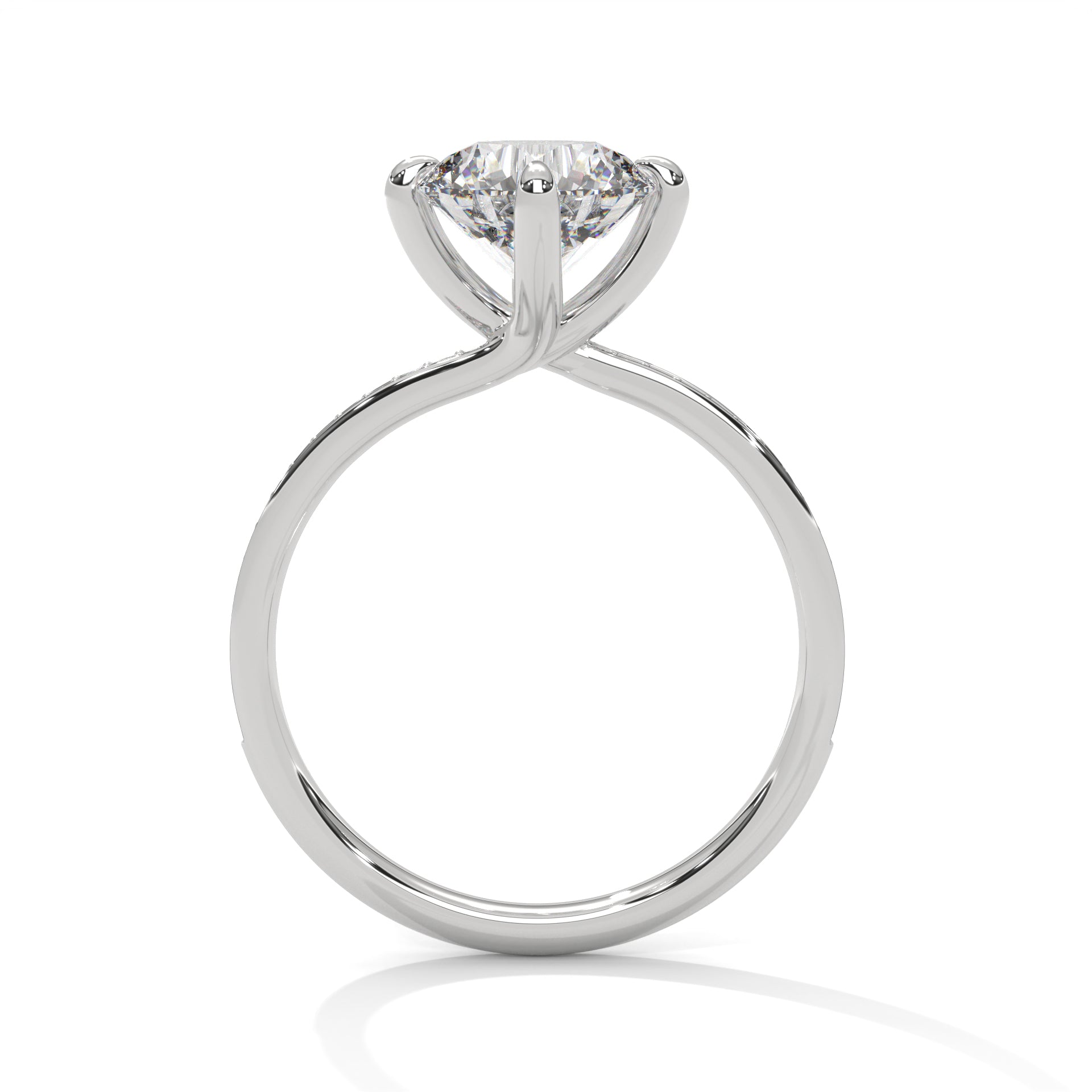 Diamond ring on a white background