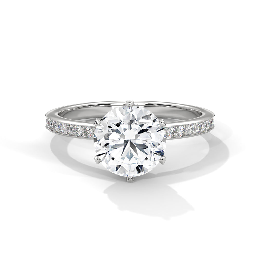 Diamond ring with a white background