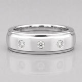 0.27 Carat Round Lab Grown Diamond Flush Setting Engagement Ring For Men
