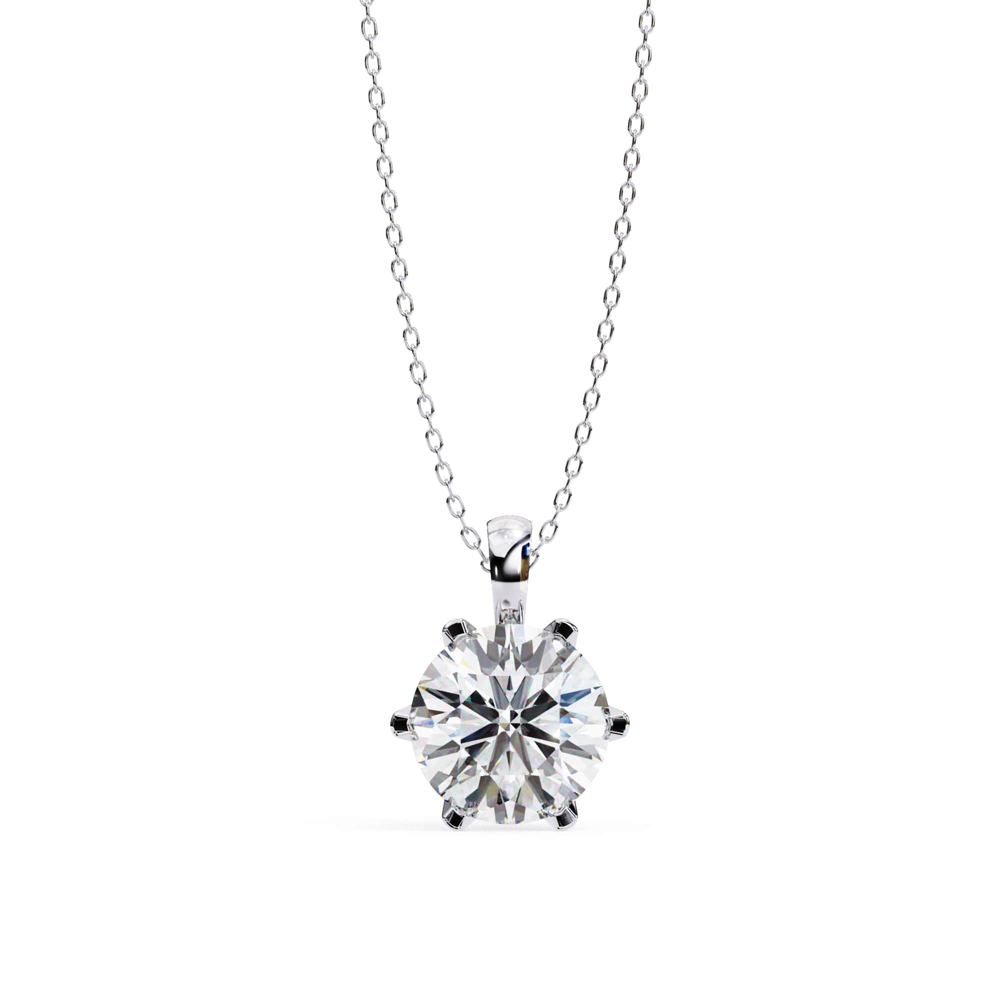 Diamond necklace on a white background