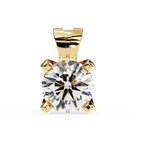 Gold pendant with a large diamond on a white background