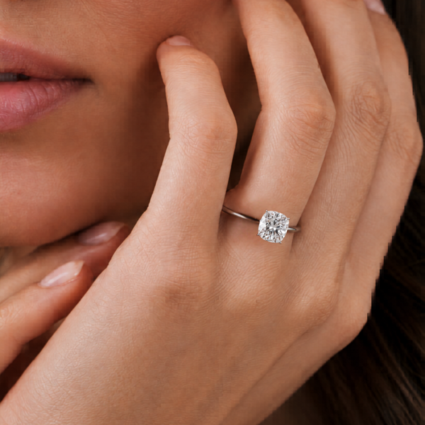 2.65 Carat Cushion Cut Lab Grown Diamond Solitaire Ring