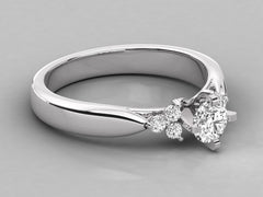 Classic Solitaire Pavé Engagement Ring - 6
