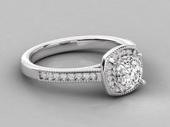 Dreamy Halo Pave Engagement Ring