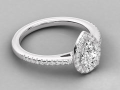 Pear Shaped Diamond Pavilion with Pave Accents