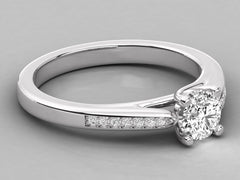 Dazzling Brilliance Solitaire with Slim Pave Band