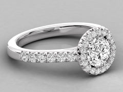 Minimalist Pave Round Solitaire