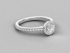 Classic Gem Pave-Set Engagement Ring