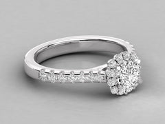 Timeless Diamond Solitaire with Pave Sparkle