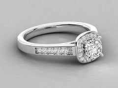 Captivating Pave Halo Engagement Ring