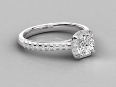 Exquisite Luxe Solitaire with Pave Band