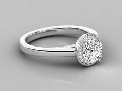 Classic Round Halo Engagement Ring