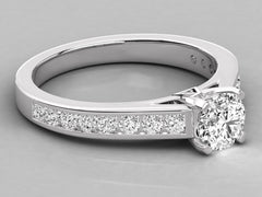 Elegant Halo Round Solitaire Engagement Ring