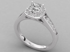 Captivating Pave Halo Engagement Ring
