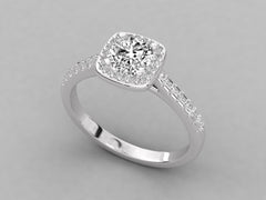 Dazzling Love Solitaire with Pave Detail