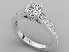 Elegant Halo Round Solitaire Engagement Ring