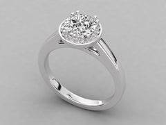 Classic Round Halo Engagement Ring