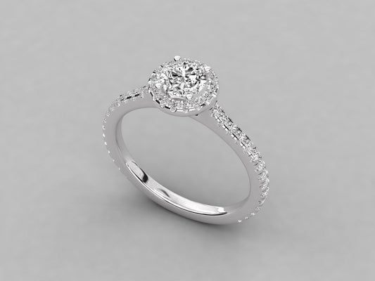 Classic Gem Pave Set Engagement Ring