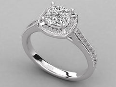 Dreamy Halo Pave Engagement Ring