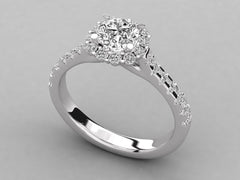 Timeless Diamond Solitaire with Pave Sparkle