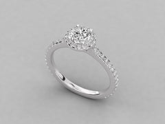Classic Gem Pave-Set Engagement Ring