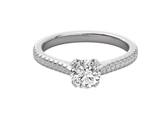 Classic Solitaire Pavé Engagement Ring