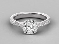 Timeless Diamond Solitaire with Pave Sparkle
