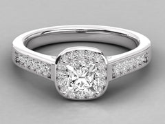 Captivating Pave Halo Engagement Ring