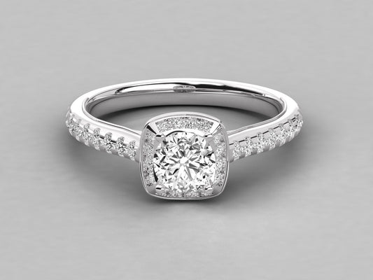 Exquisite Luxe Solitaire with Pave Band