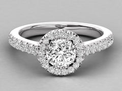Minimalist Pave Round Solitaire