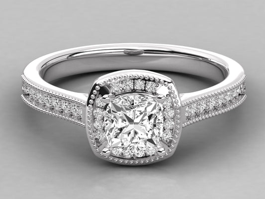 Dreamy Halo Pave Engagement Ring