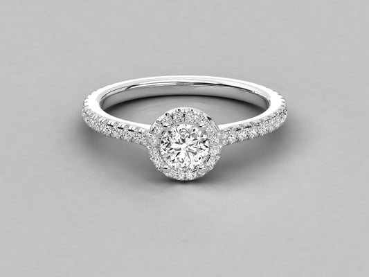 Classic Gem Pave Set Engagement Ring