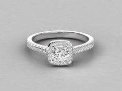 Dazzling Love Solitaire with Pave Detail