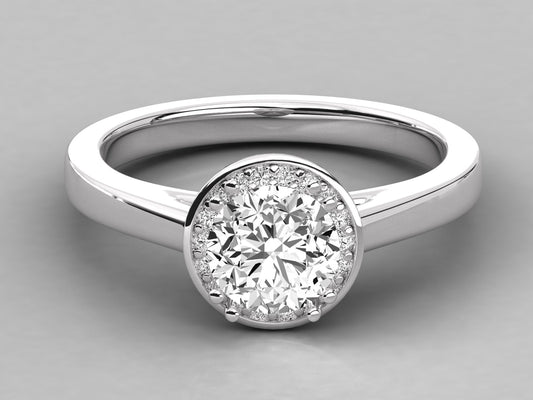 Classic Round Halo Engagement Ring