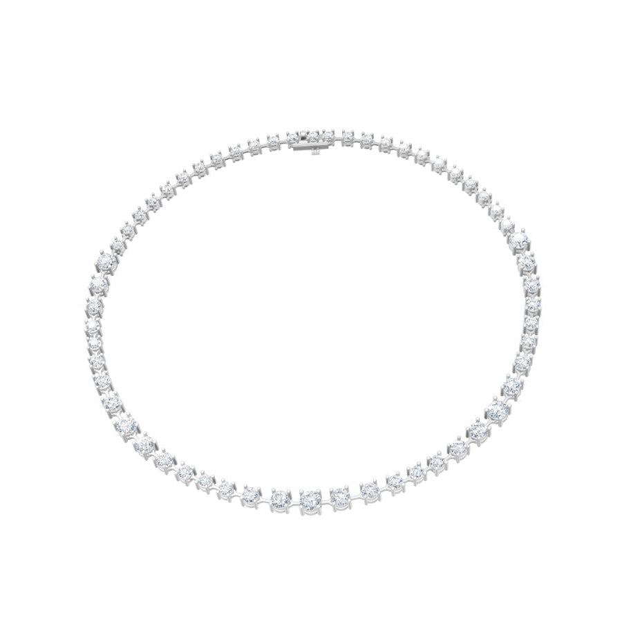 19 CT 16 Inches Station Necklace With 14K White Gold