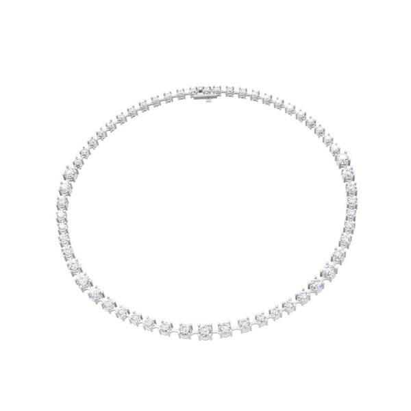 19 CT 16 Inches Station Necklace With 14K White Gold