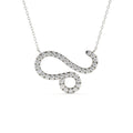 1 carat round cut lab grown diamond Leo zodiac pendant in White Gold with a matching gold chain.