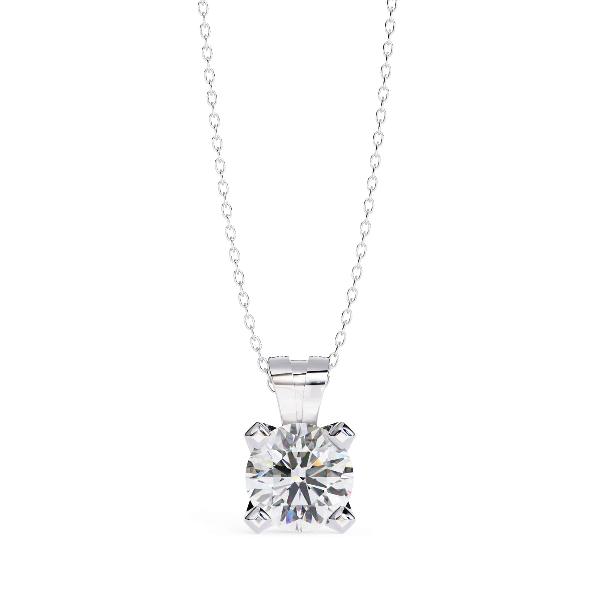 Diamond necklace on a white background