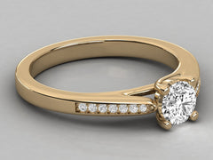Dazzling Brilliance Solitaire with Slim Pave Band