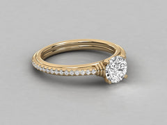 Radiant Dream Solitaire with Slim Pave Band