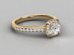 Exquisite Luxe Solitaire with Pave Band